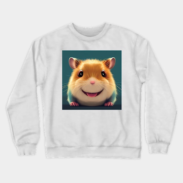 Smiling Hamster Art Crewneck Sweatshirt by Geminiartstudio